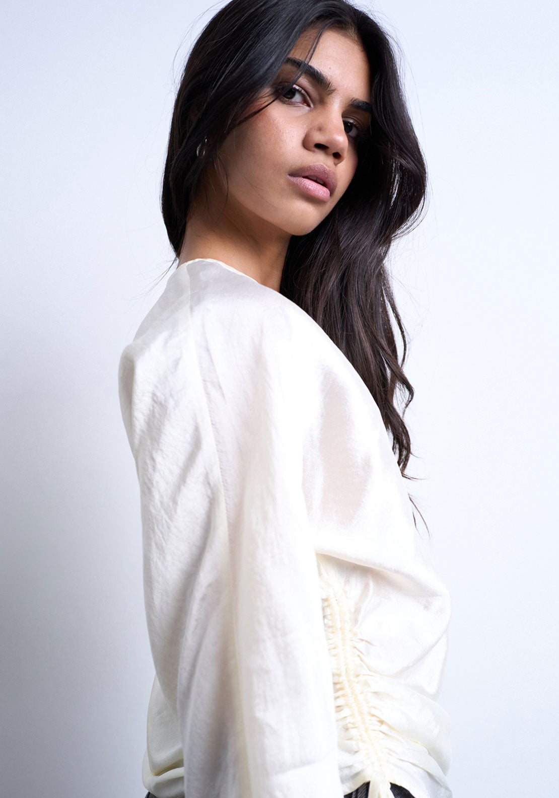 Topshop Joyce Round Neck Top - Snow White 3 Shaws Department Stores