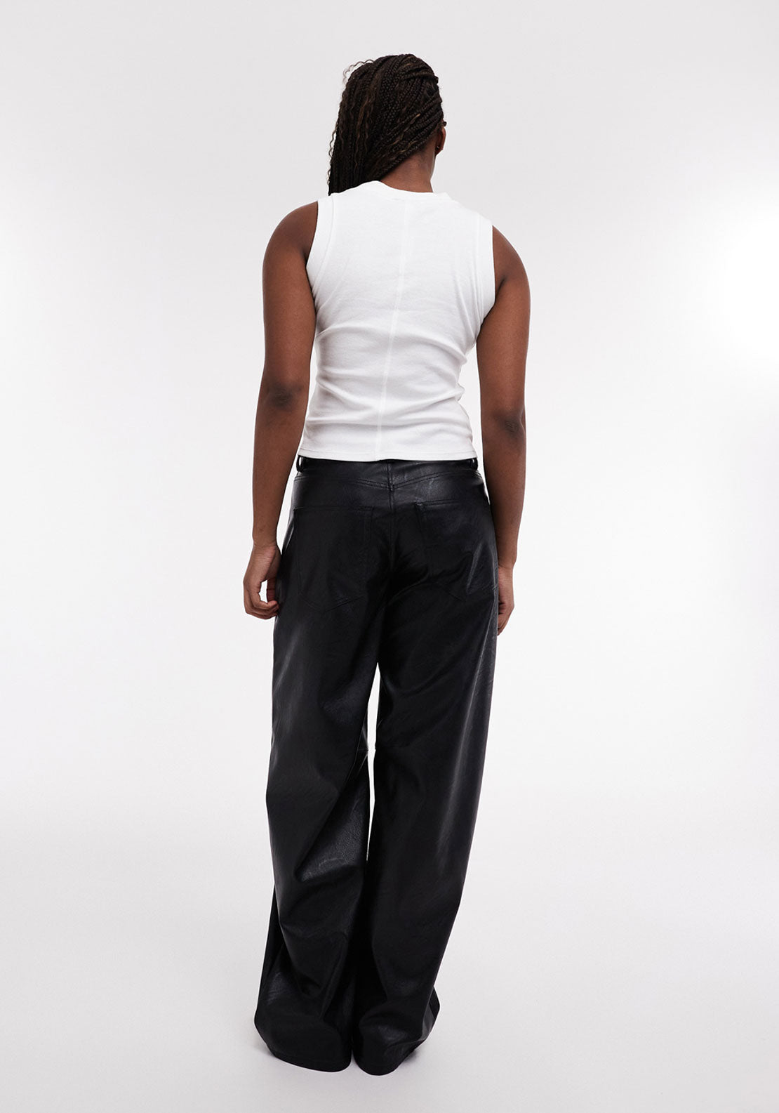 Topshop Cicely Fake Leather Trousers - Black 5 Shaws Department Stores