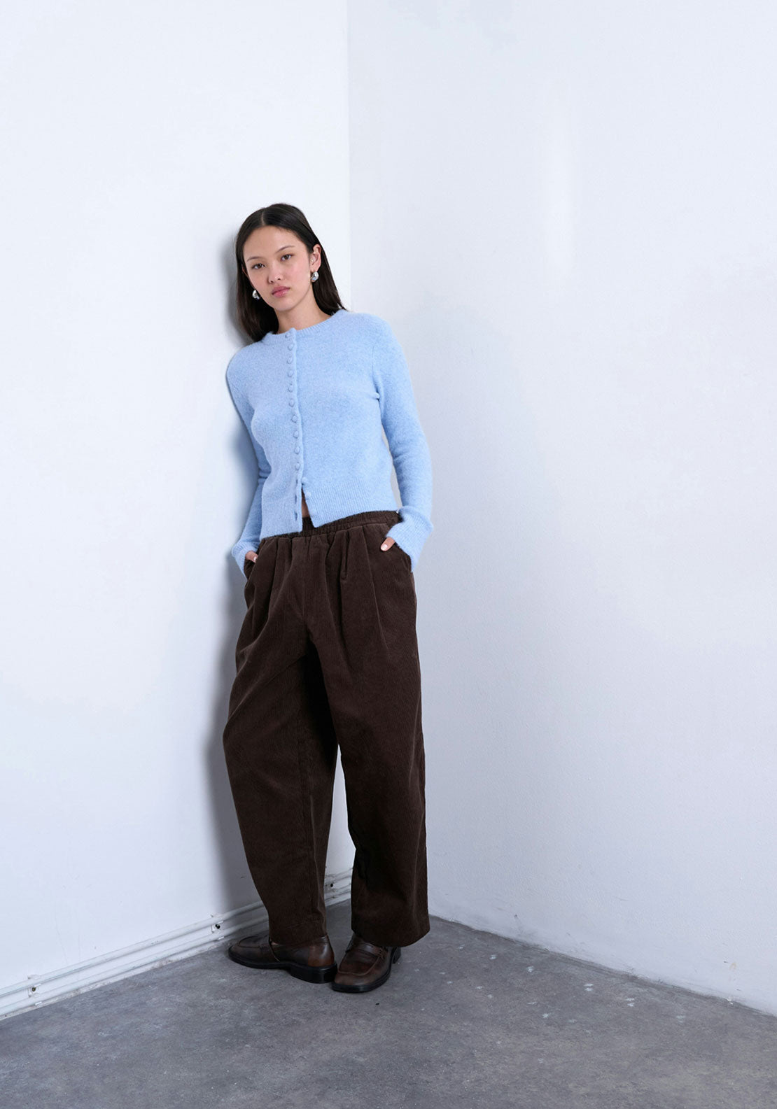 Topshop Sia Cardigan - Alaskan Blue 4 Shaws Department Stores