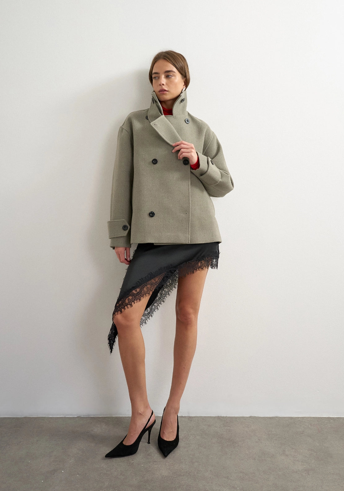 Thea Funnel Neck Jacket - Grey