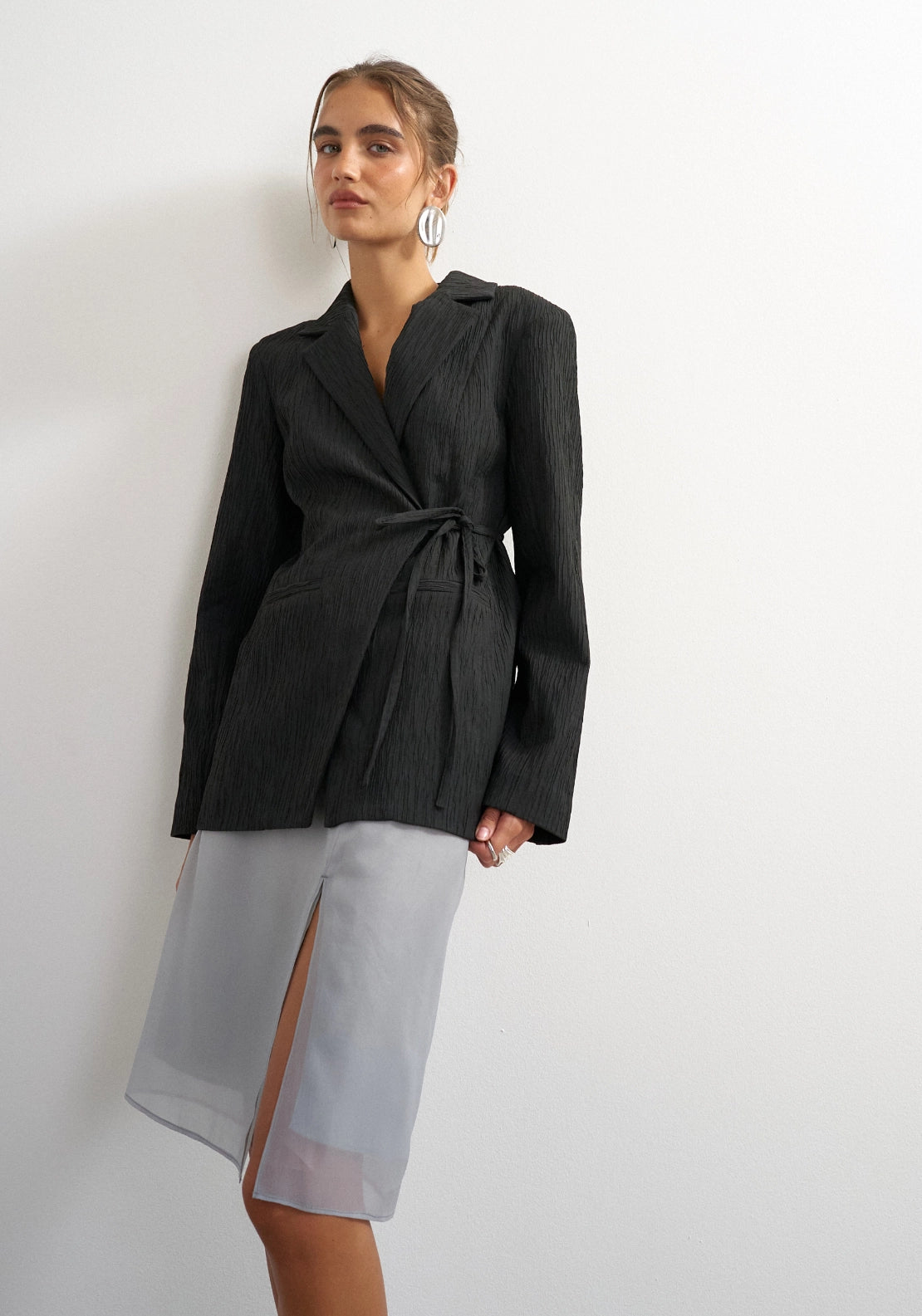 Tiri Tie Waist Blazer - Black