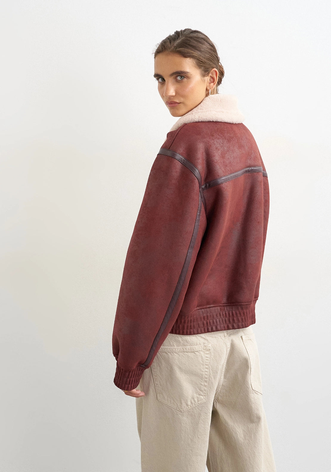 Sidsel Aviator Jacket - Red Heart