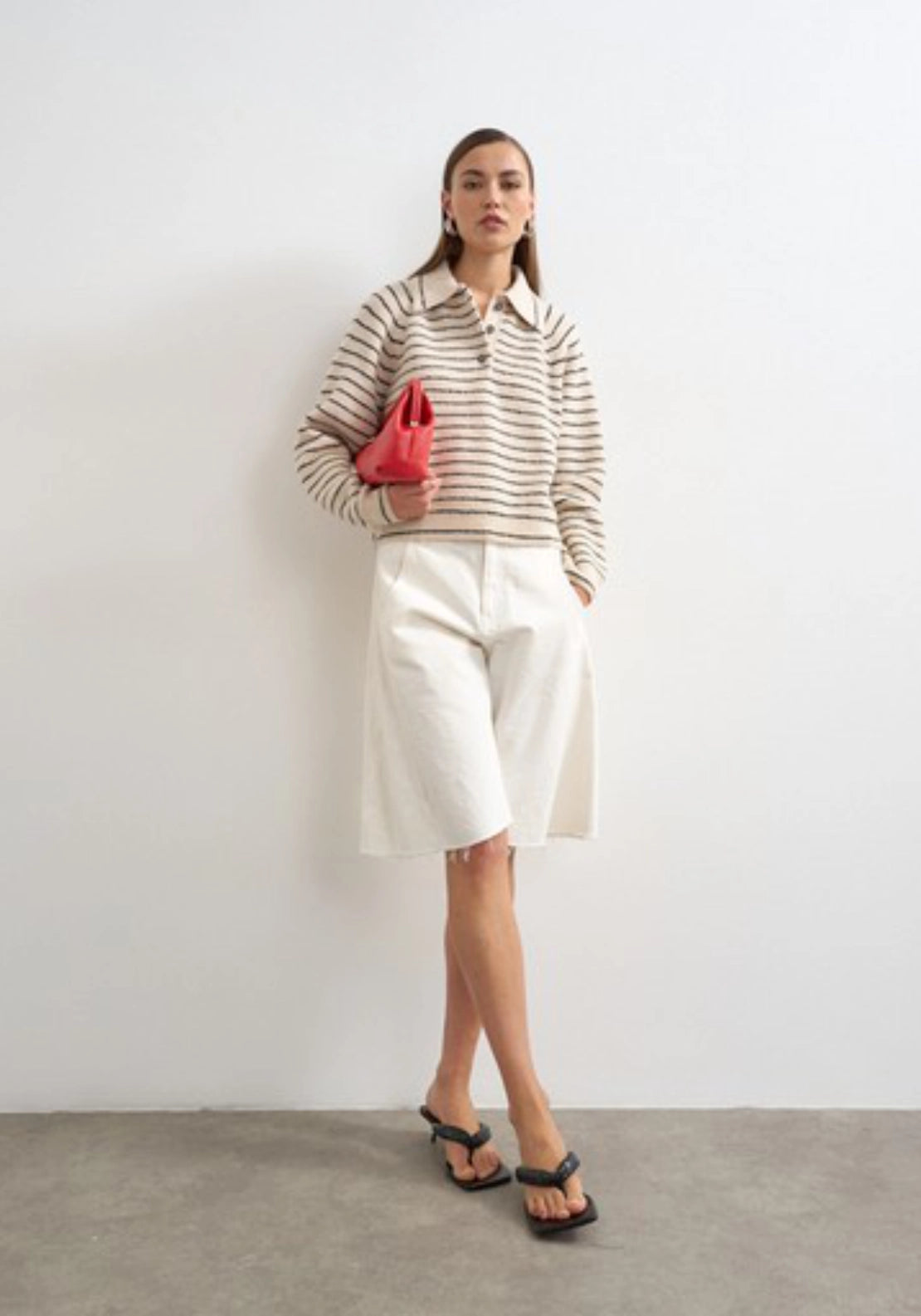 True Long Sleeve Polo - Natural