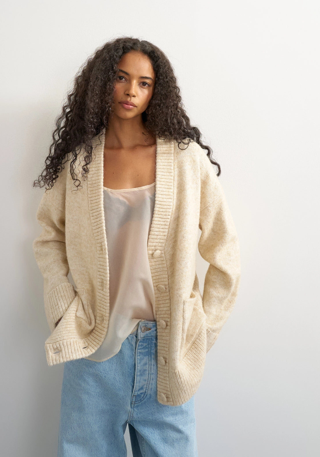Rinna Long Sleeve Long Cardigan - Beige