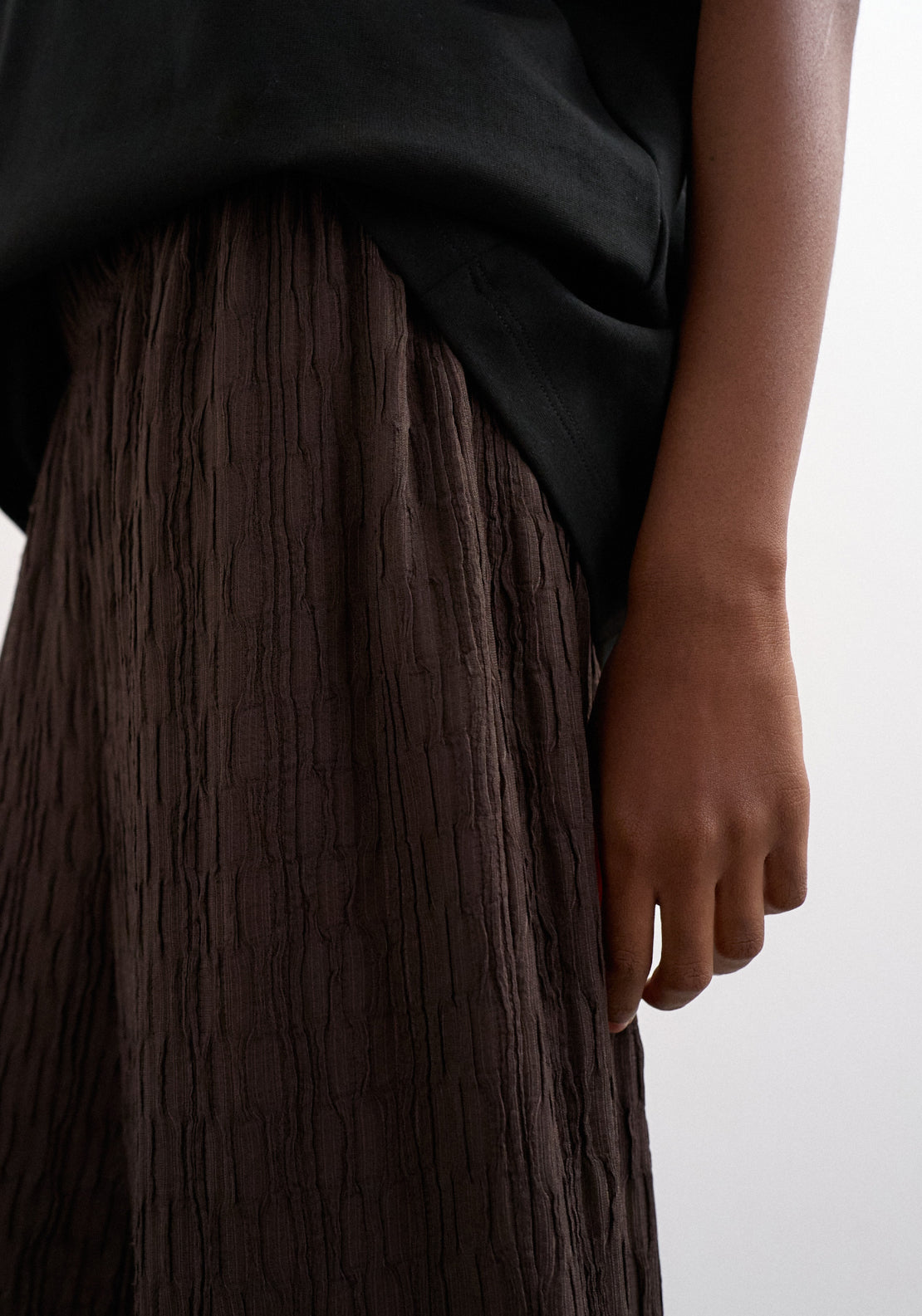 Topshop Josa Crinkle Wide Leg Trousers - Chocolate Brown 4 Shaws Department Stores