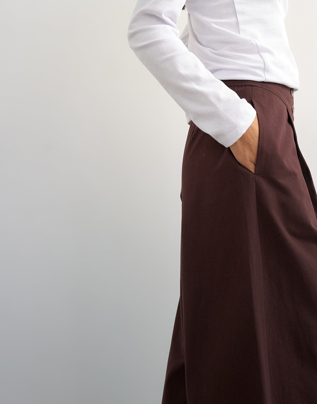 Ara Pintuck Wide Leg Trousers - Eggplant