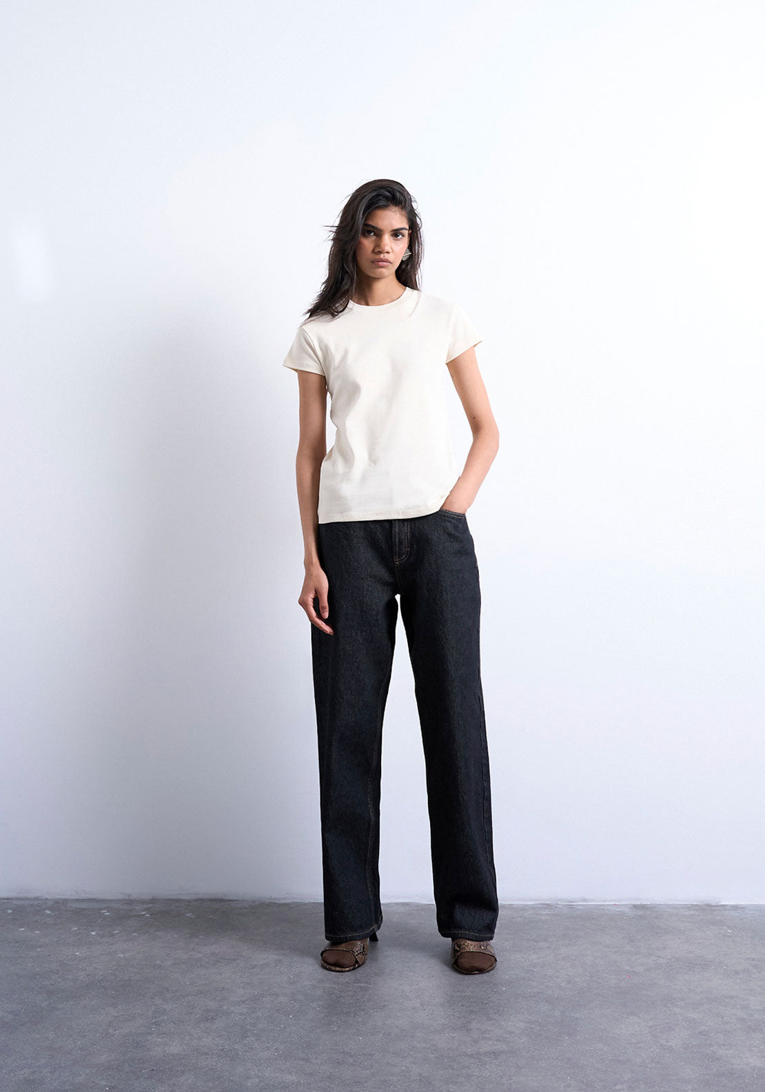 Topshop Everyday Short sleeve Top - Beige 4 Shaws Department Stores