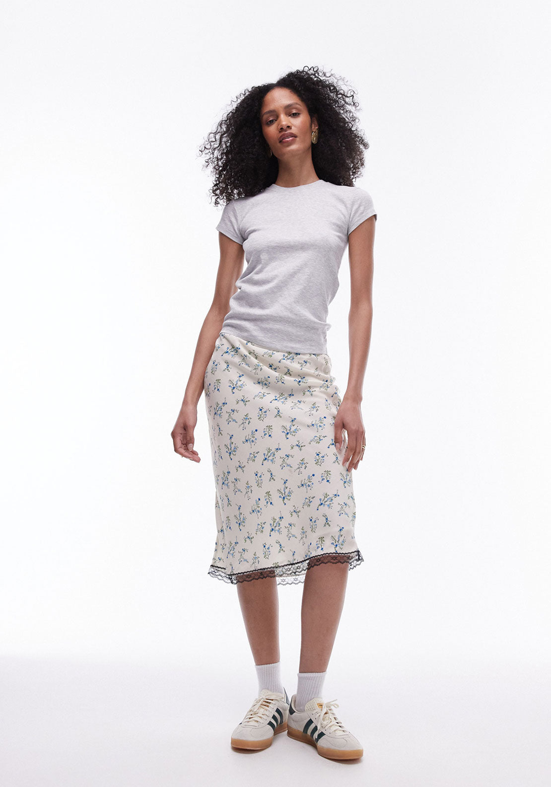 Topshop Everyday Short sleeve Top - Light Grey Melange 4 Shaws Department Stores