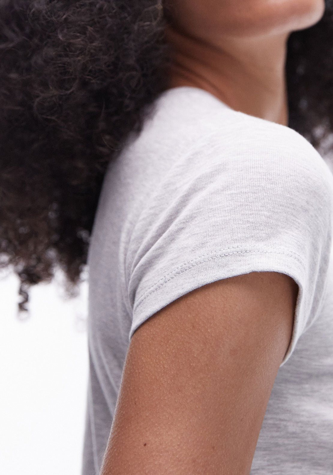 Topshop Everyday Short sleeve Top - Light Grey Melange 3 Shaws Department Stores