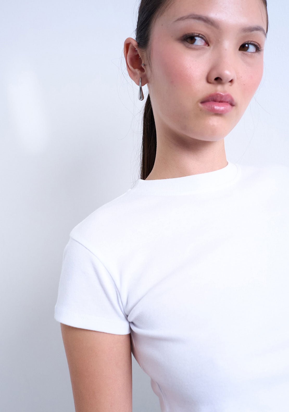 Topshop Everyday Short sleeve Top - Snow White 3 Shaws Department Stores