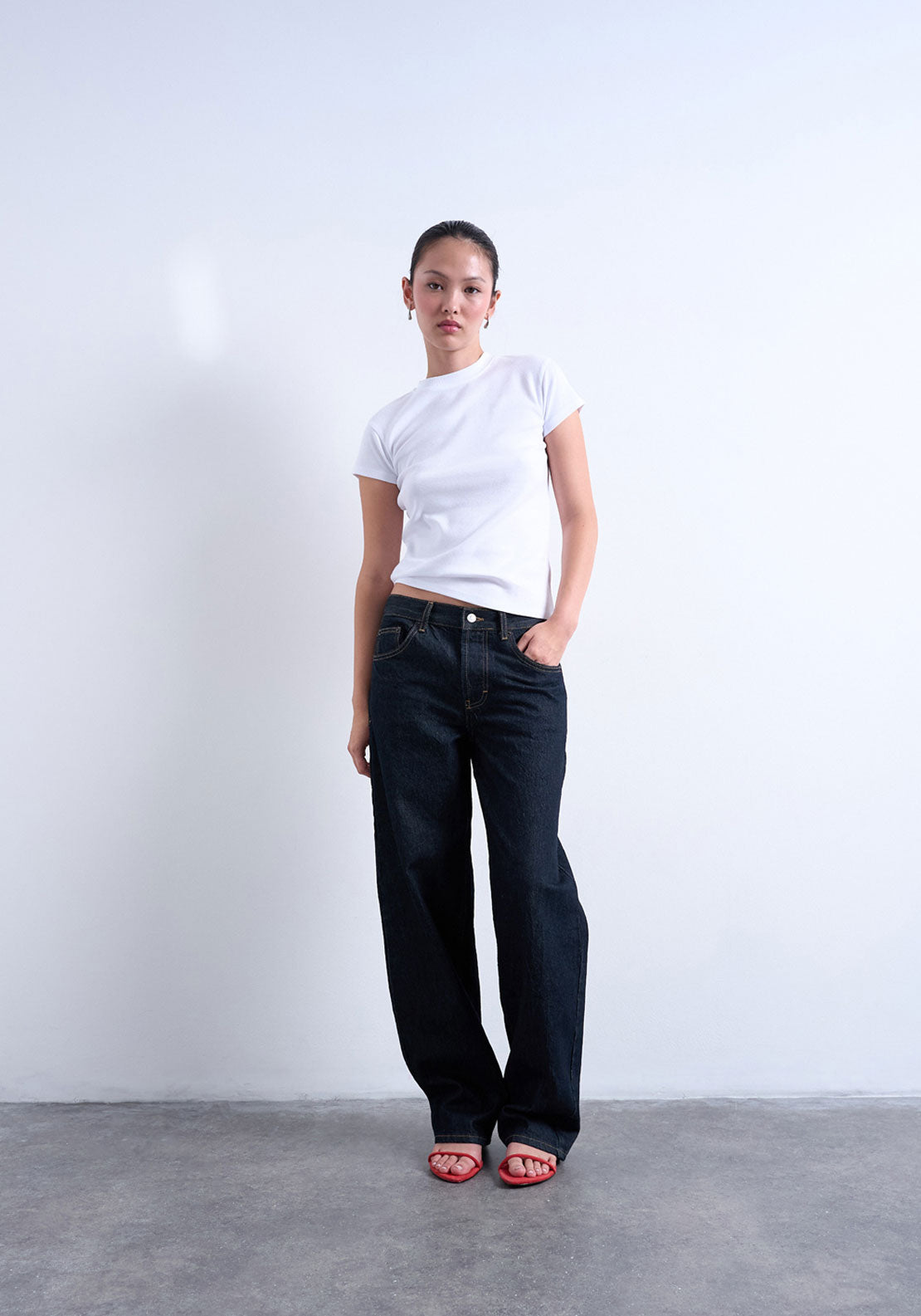 Topshop Everyday Short sleeve Top - Snow White 4 Shaws Department Stores