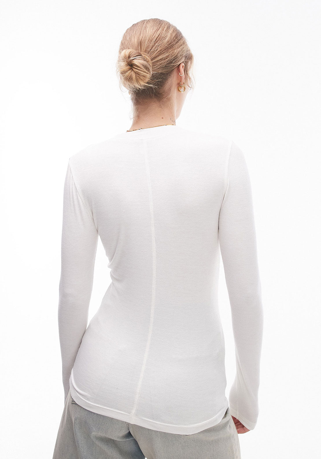Topshop Premium Long Sleeve Top Jrs - Snow White 2 Shaws Department Stores