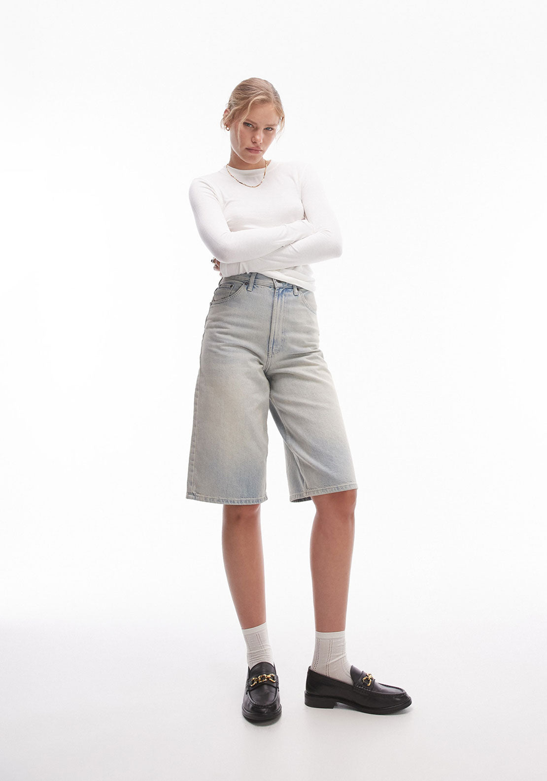 Topshop Premium Long Sleeve Top Jrs - Snow White 4 Shaws Department Stores