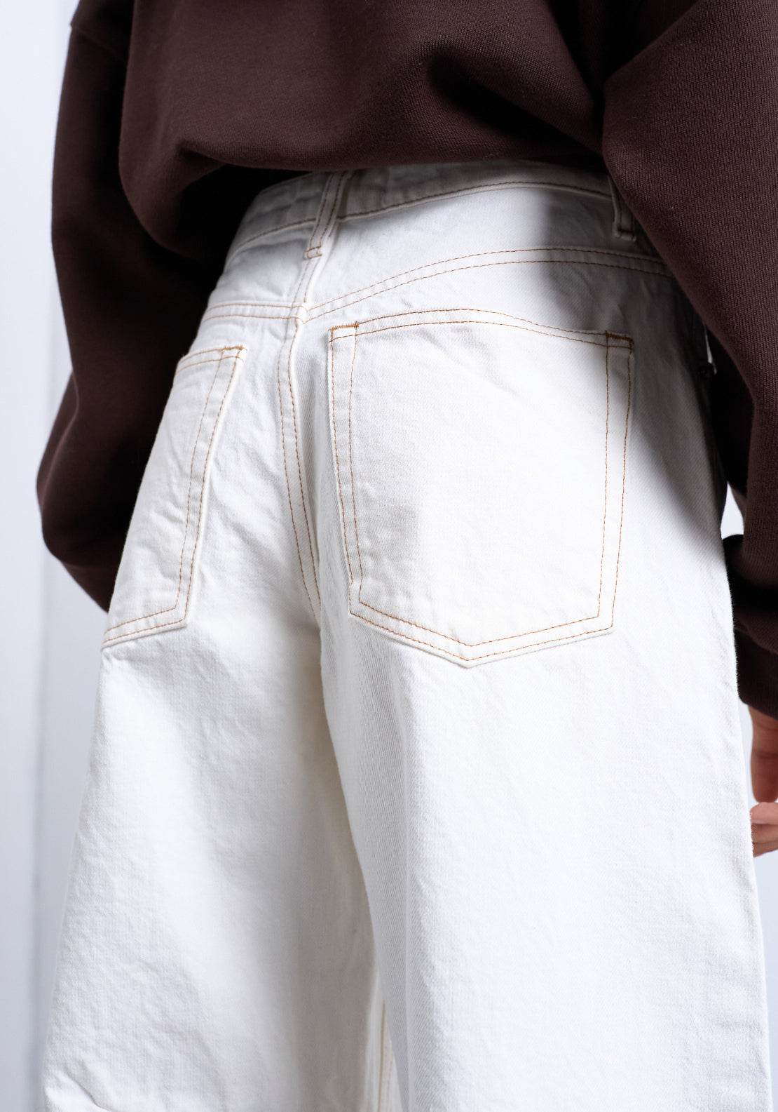 Topshop Barrel High Rise Denim Jeans - Cream 4 Shaws Department Stores