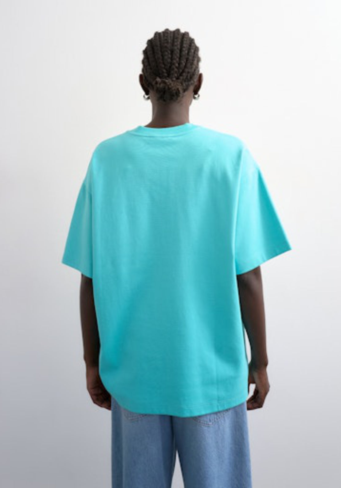 Topshop Victoria Short Sleeve Oversized T-Shirt - Cashmere Blue 2 Shaws Department Stores