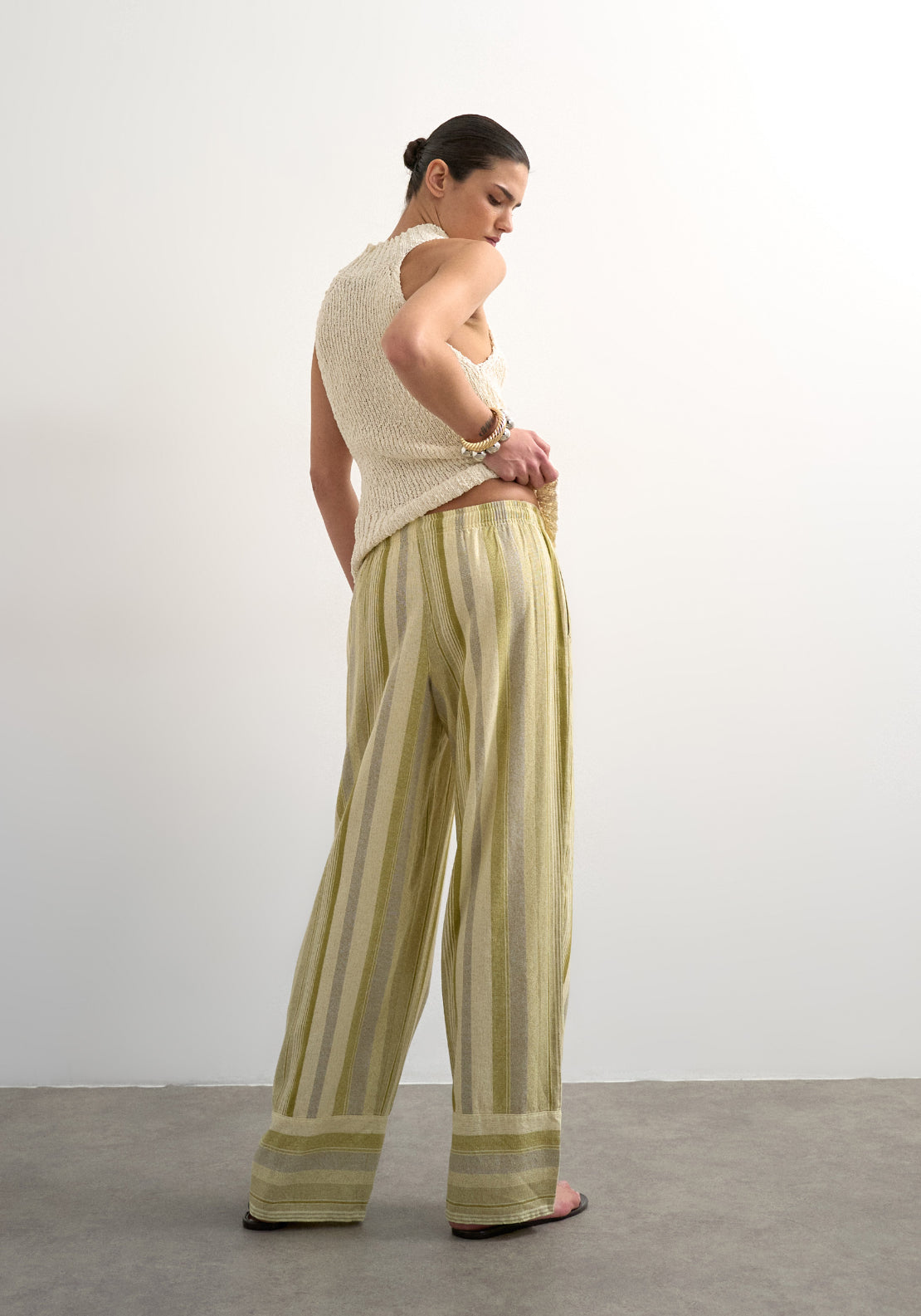 Topshop Polly Straight Trouser - Medium Green 2 Shaws Department Stores