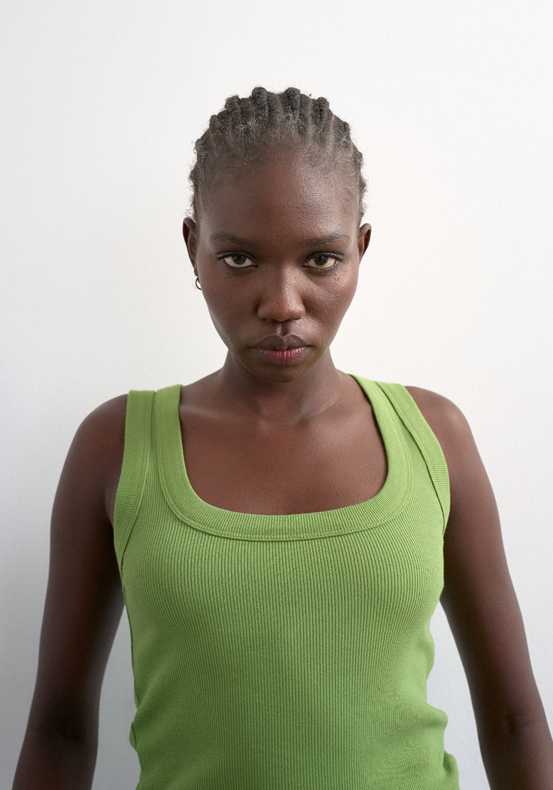 Topshop Honey Sleeveless U-Neck Vest - Medium Green 3 Shaws Department Stores
