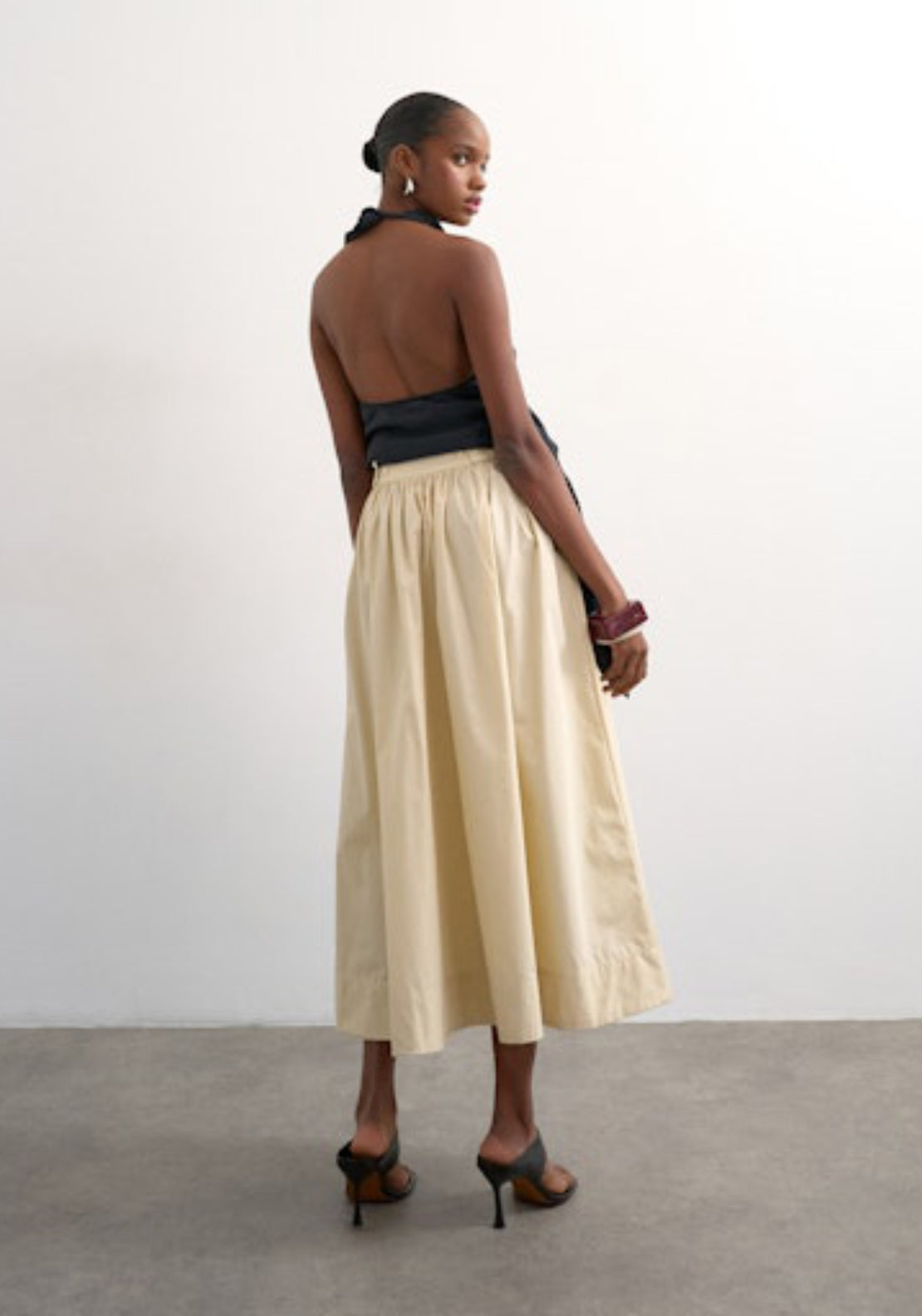 Topshop Sally Ankle Skirt - Yellow Cream 2 Shaws Department Stores
