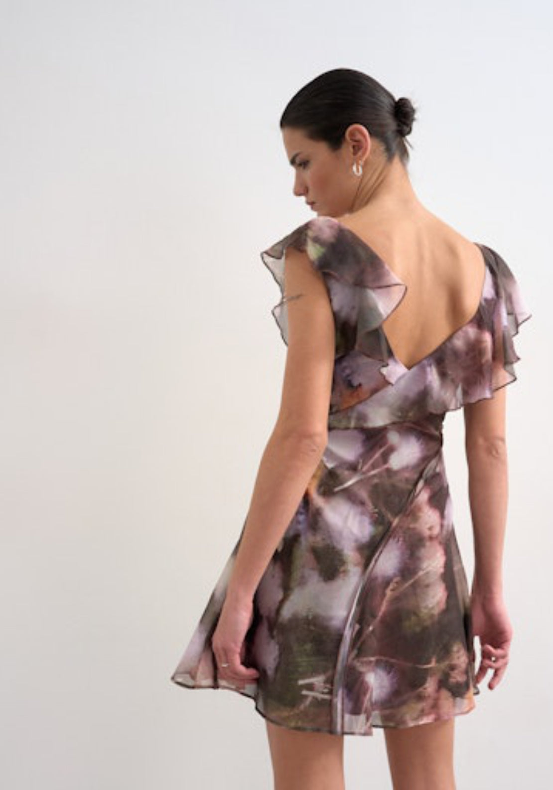 Topshop Rikke Sleveless Ruffle Mini Dress - Dahlia Purple 2 Shaws Department Stores