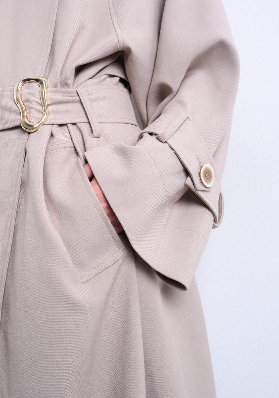 Topshop Grace Trenchcoat - Pumice Stone 4 Shaws Department Stores