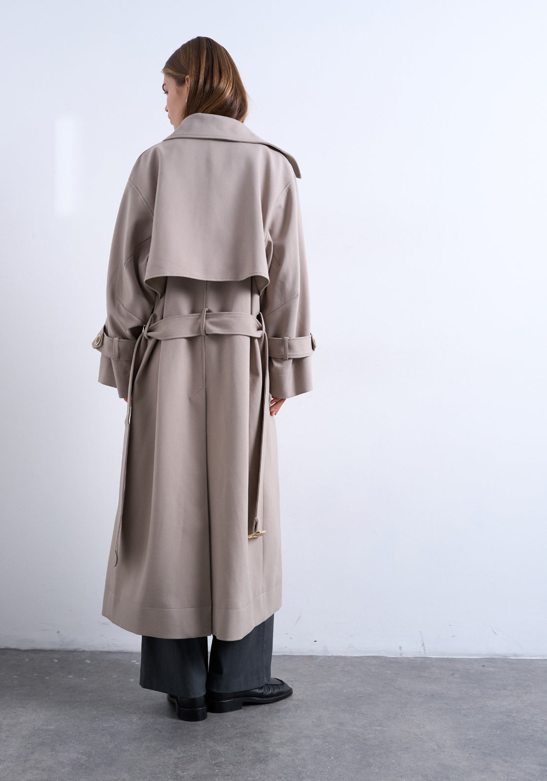 Topshop Grace Trenchcoat - Pumice Stone 2 Shaws Department Stores