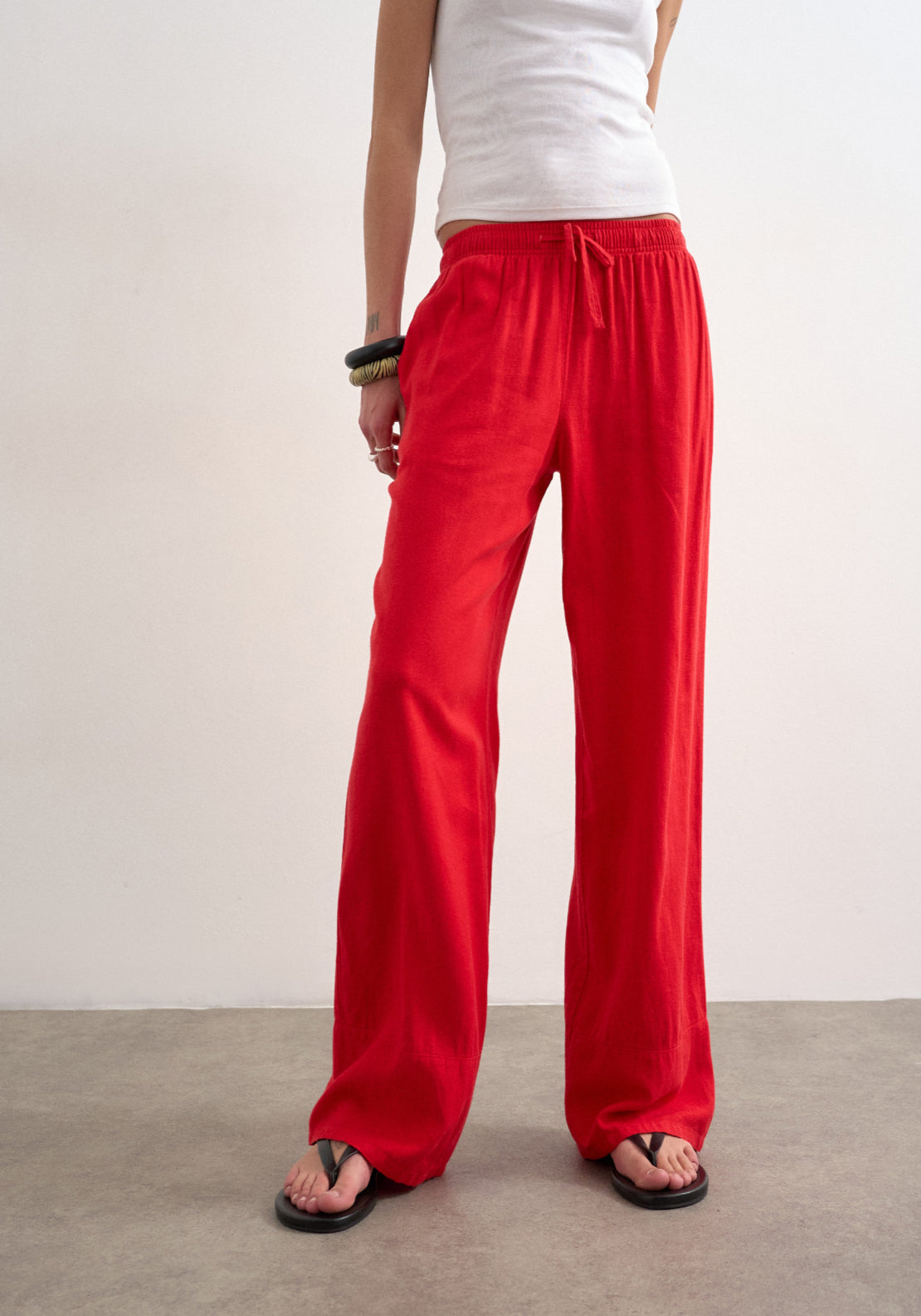 Topshop Lakia Straight Trouser - Red 1 Shaws Department Stores