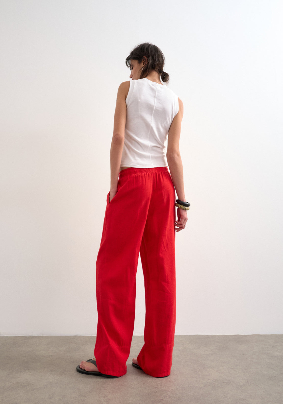 Topshop Lakia Straight Trouser - Red 2 Shaws Department Stores