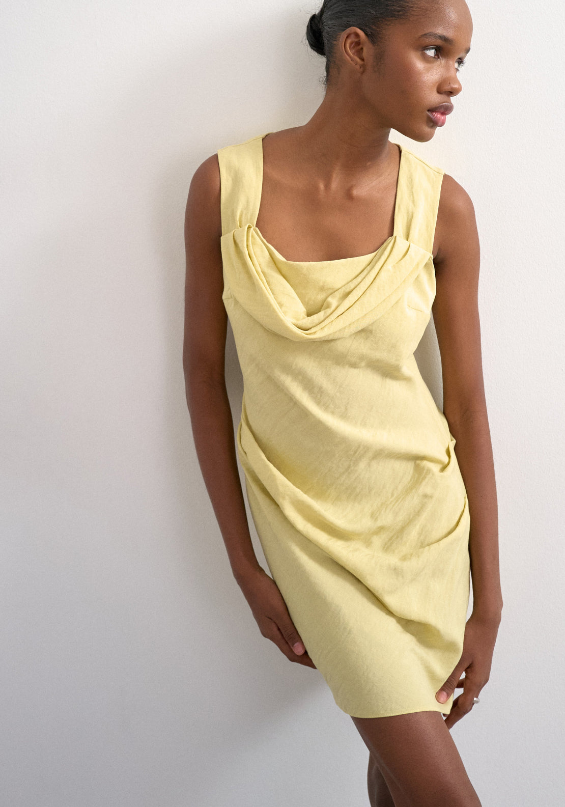Topshop Jasmin Sleeveless Mini Dress - Yellow 1 Shaws Department Stores