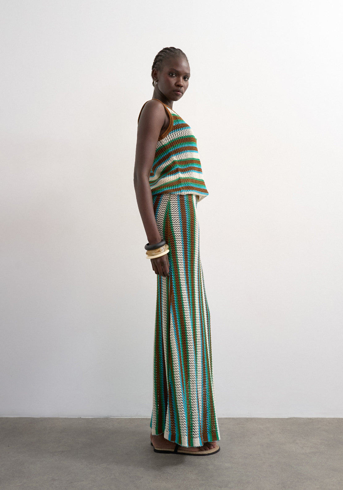Topshop Ingvild High Rise Maxi Knit Skirt - Blue 3 Shaws Department Stores