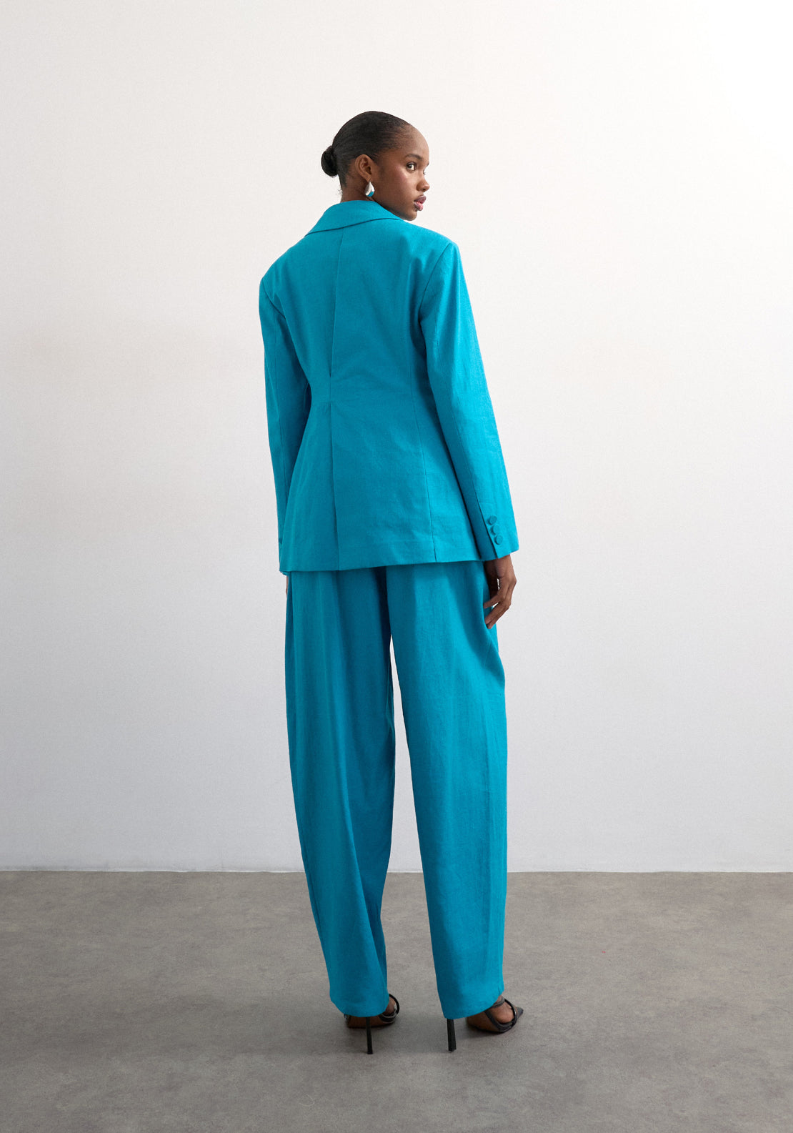 Topshop Lynn High Rise Flared Trouser - Blue 2 Shaws Department Stores