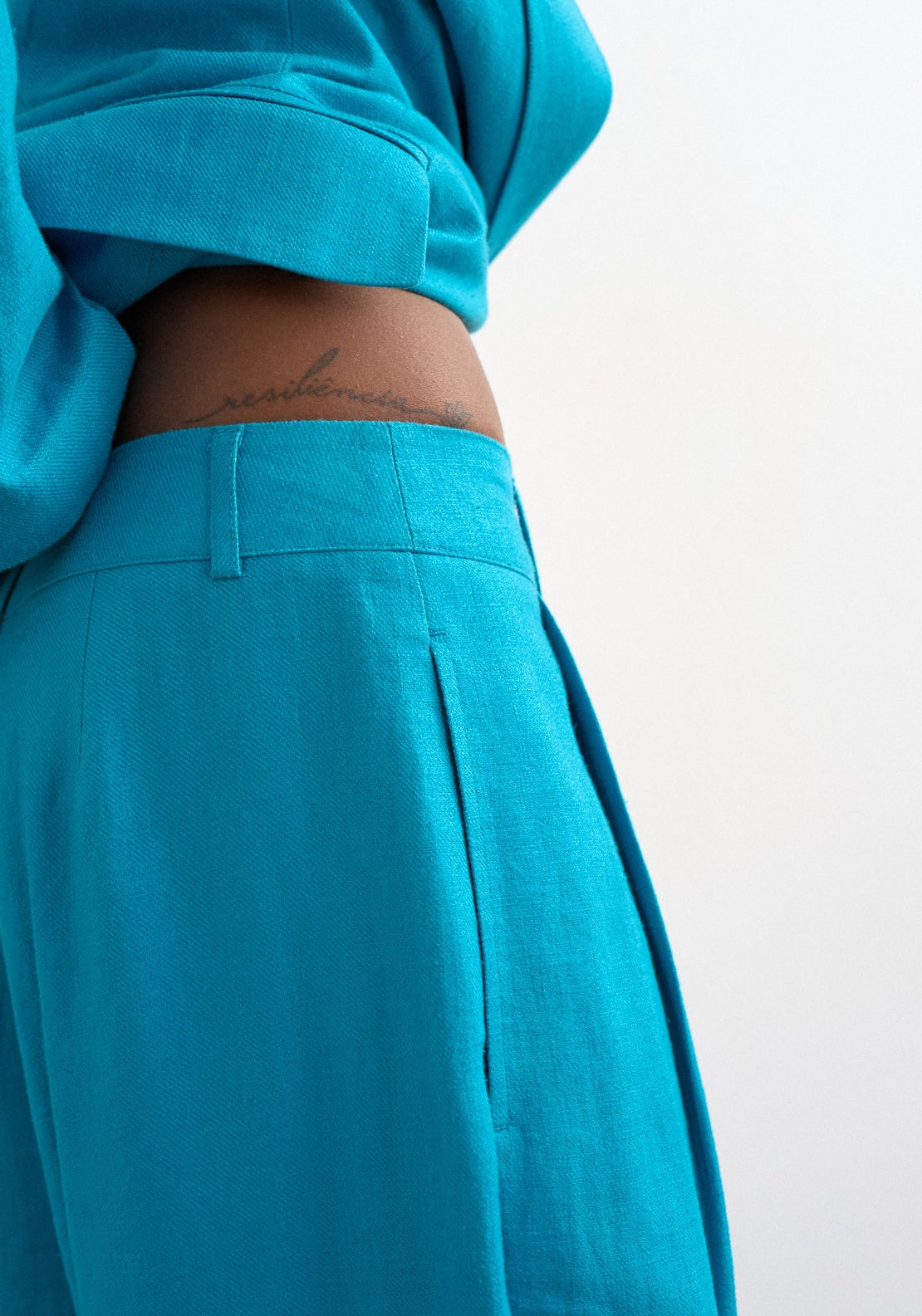 Topshop Lynn High Rise Flared Trouser - Blue 3 Shaws Department Stores