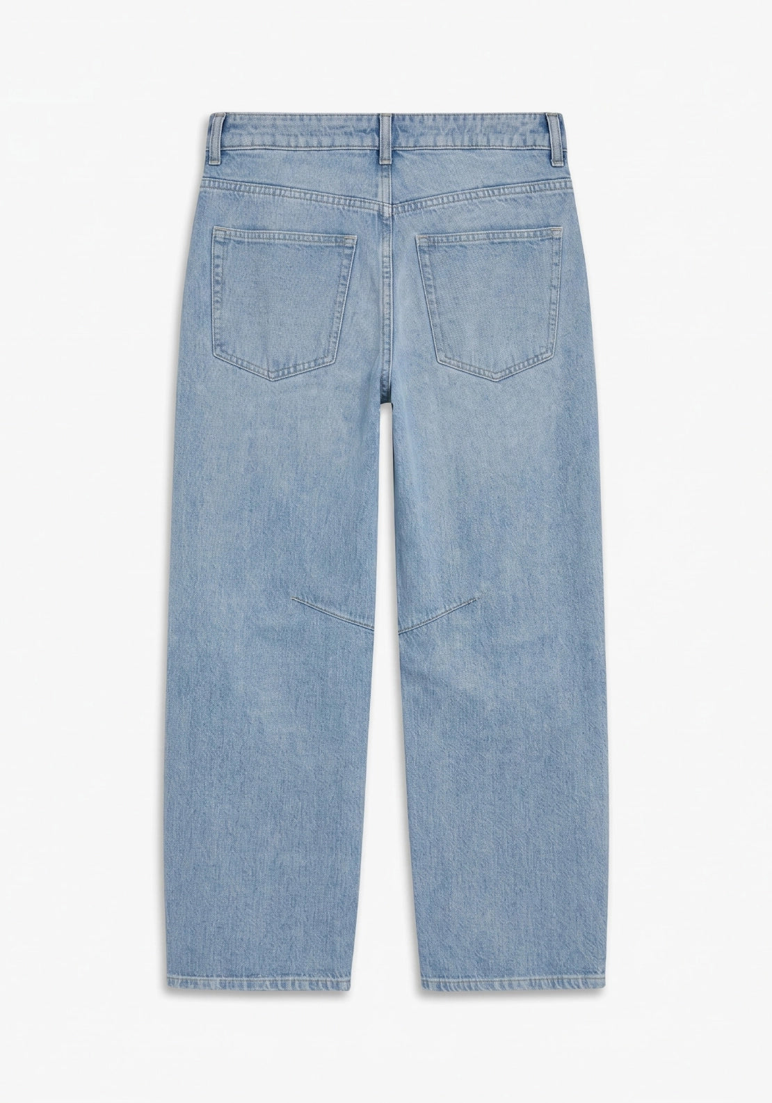 Topshop High-Rise Barrel Leg Jeans - Blue Denim 7 Shaws Department Stores