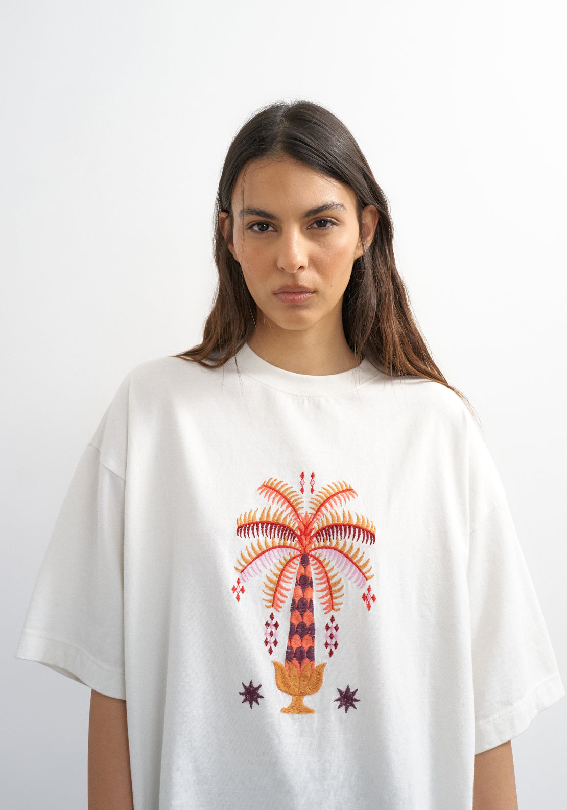 Topshop 100% Cotton Lava Santiago Oversized T-Shirt - White 3 Shaws Department Stores