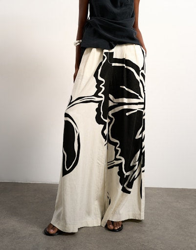 Fiona Wide Leg Trousers - Cream