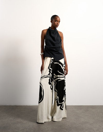 Fiona Wide Leg Trousers - Cream