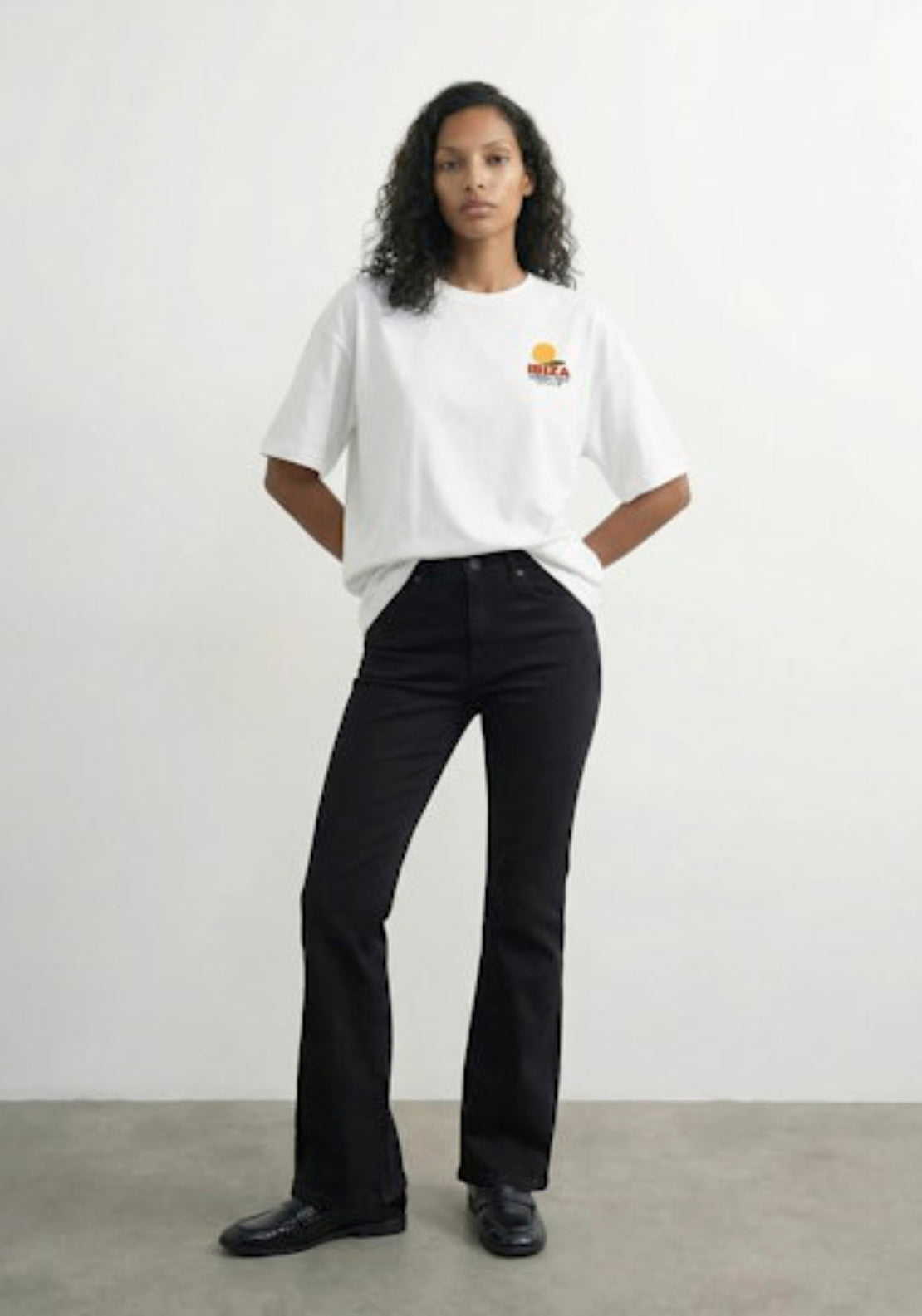 Topshop Premium Boxy Printed T-Shirt - White/sardines 5 Shaws Department Stores