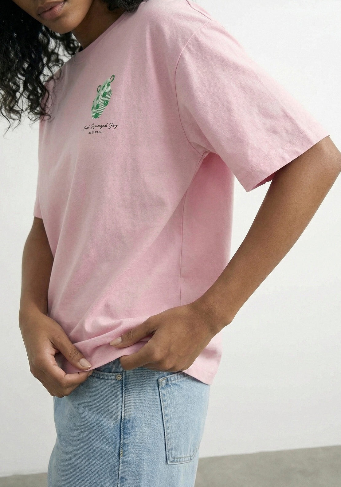 Topshop Premium Boxy Printed T-Shirt - Parfait Pink 3 Shaws Department Stores
