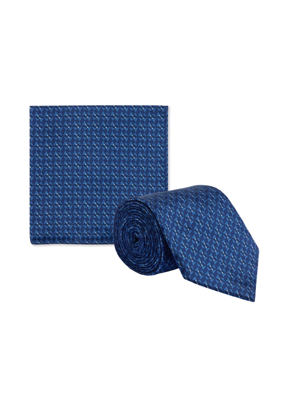 Daniel Grahame Tie & Pocket Square - Slate Blue 1 Shaws Department Stores