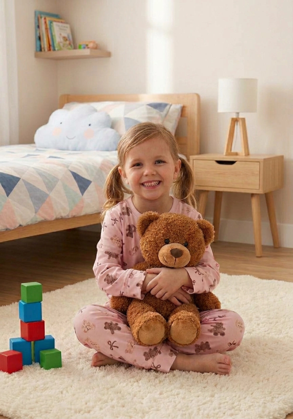 The Sleep Collection Teddy Bear Print Pyjama Set - Pink 1 Shaws Department Stores