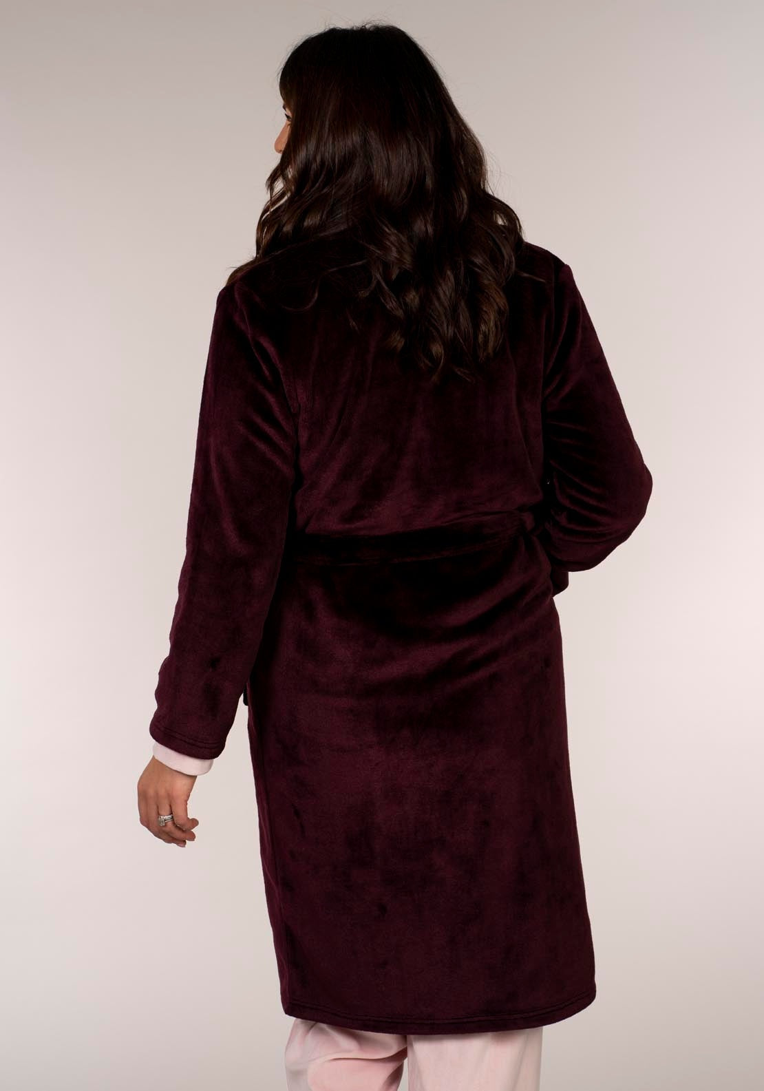 The Sleep Collection Ribbed Lapel Robe - Wine 4 Shaws Department Stores
