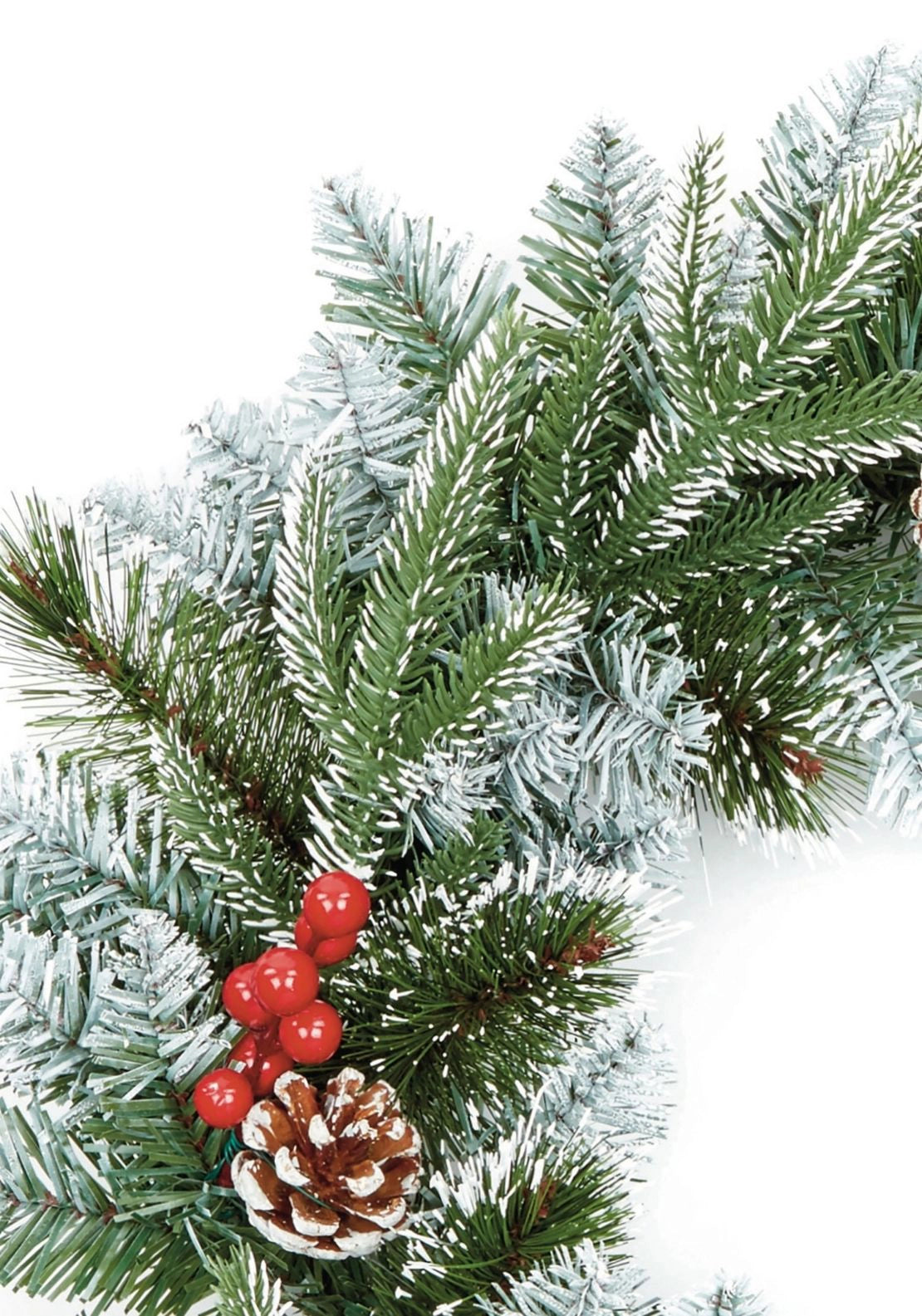 The Home Christmas New Jersey Christmas Wreath With Berries & Cones - Green 2 Shaws Department Stores