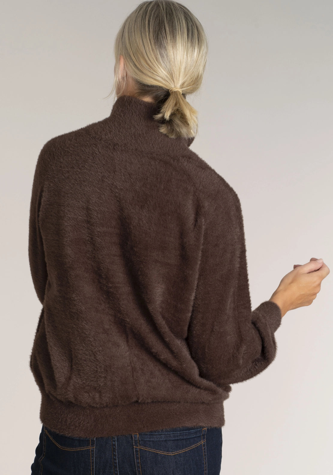 Feather Yarn Bomber - Brown