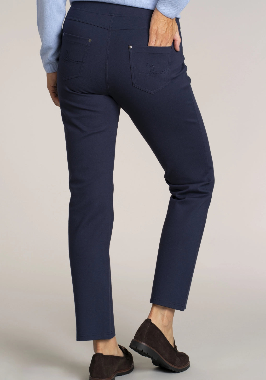 Tea Lane Regular Straight Ponte - Blue 2 Shaws Department Stores