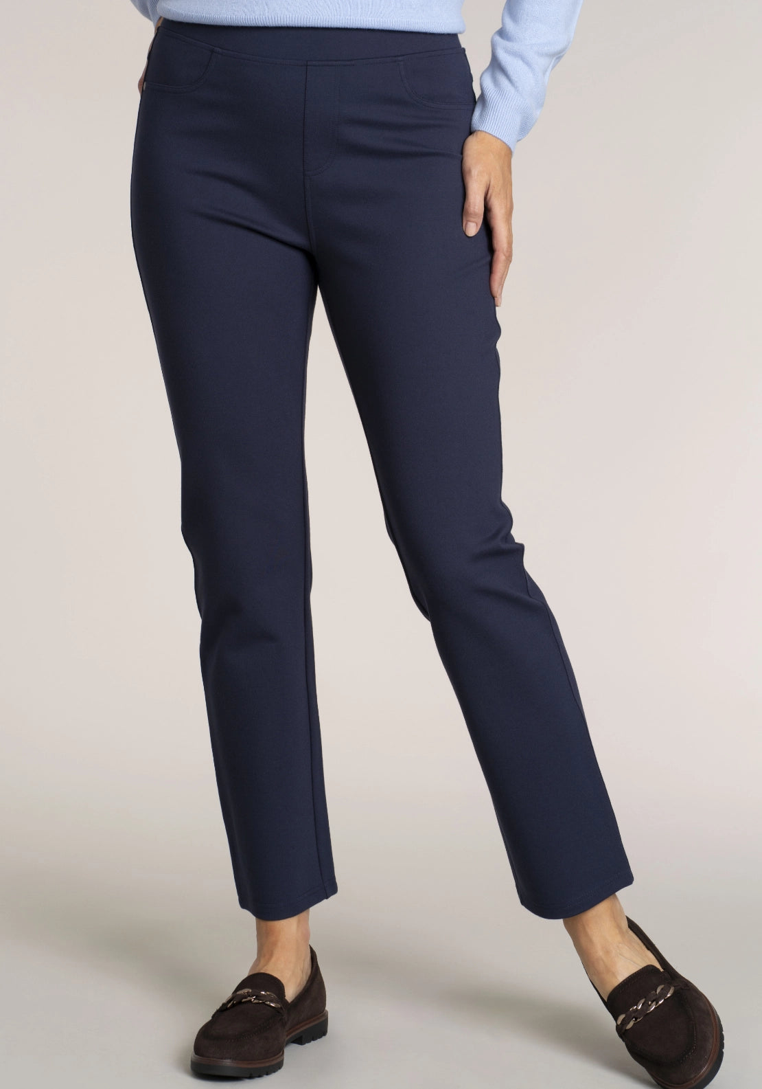 Tea Lane Regular Straight Ponte - Blue 1 Shaws Department Stores