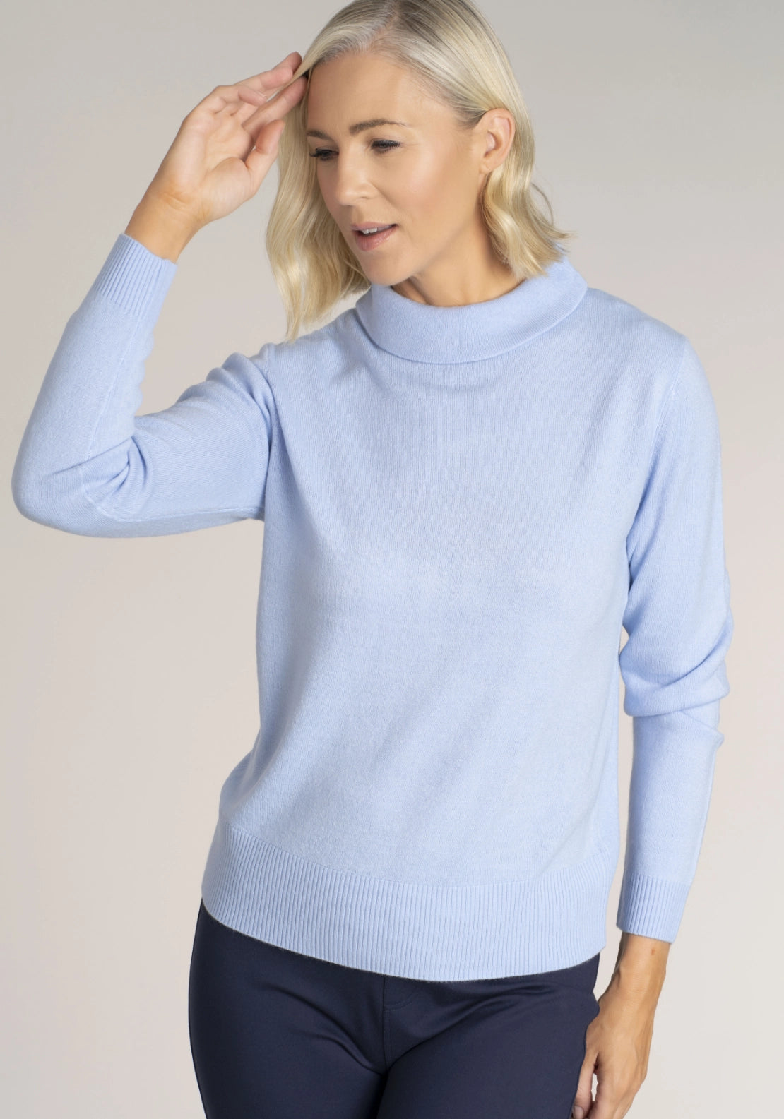 Cashmillon Mini Cowl Jumper - Blue
