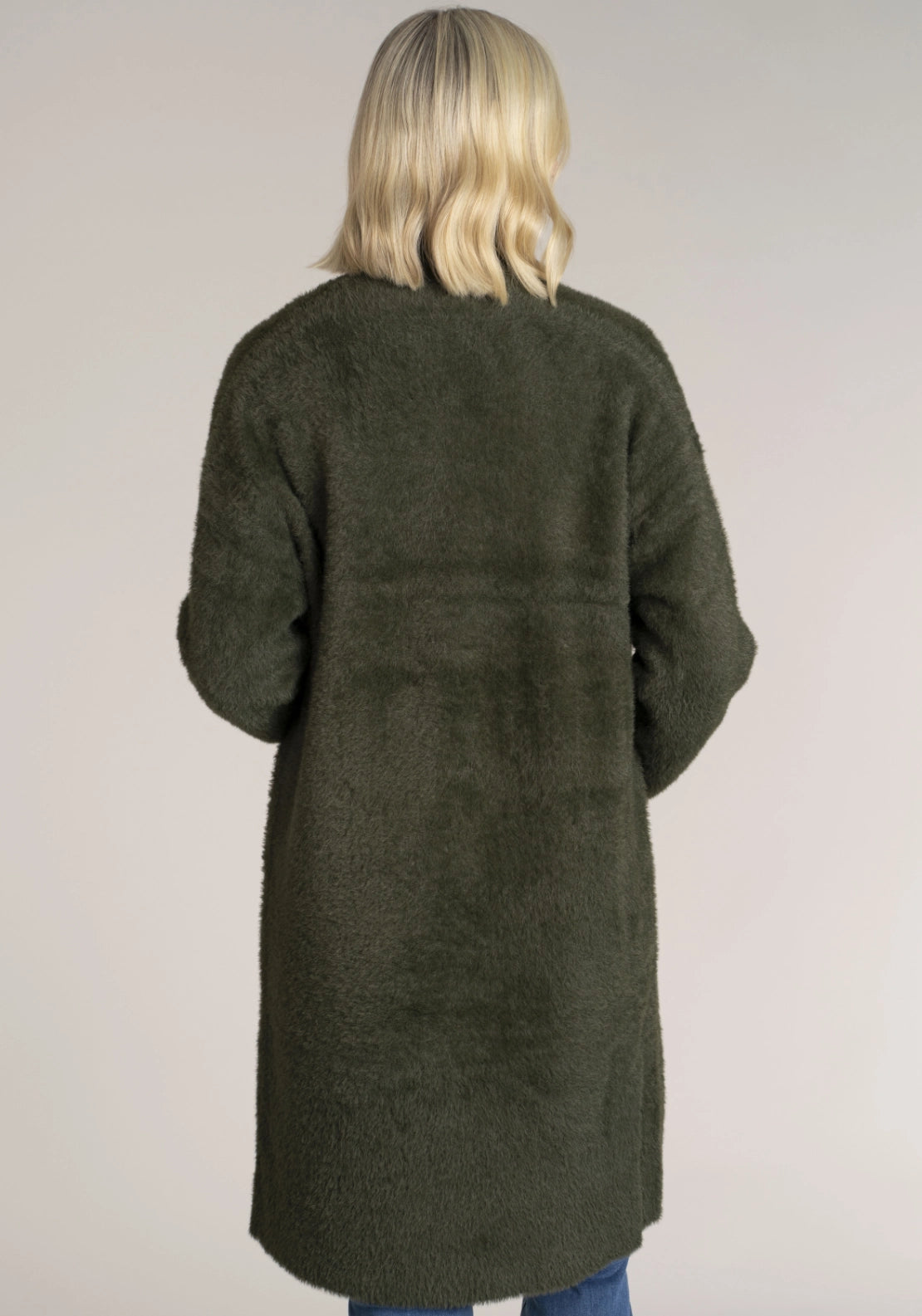 Feather Yarn Cardigan - Khaki 2