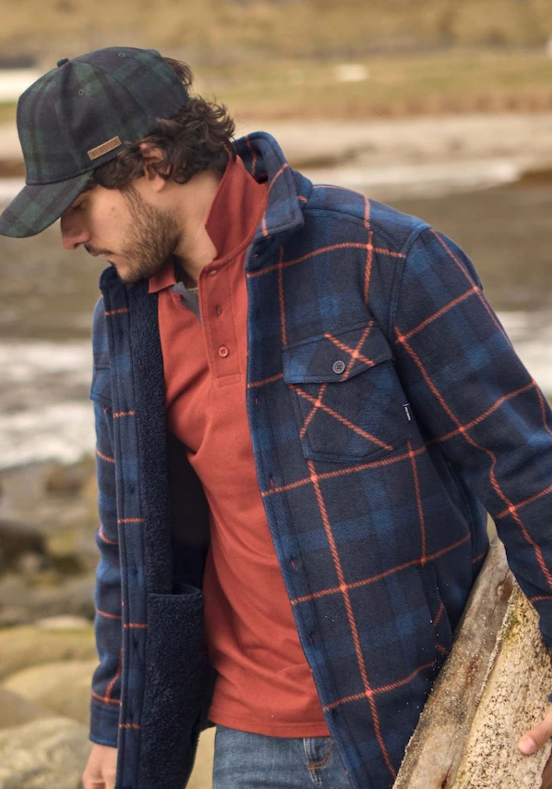 Weird Fish Tyburn Check Fleece Shacket - Blue 1 Shaws Department Stores