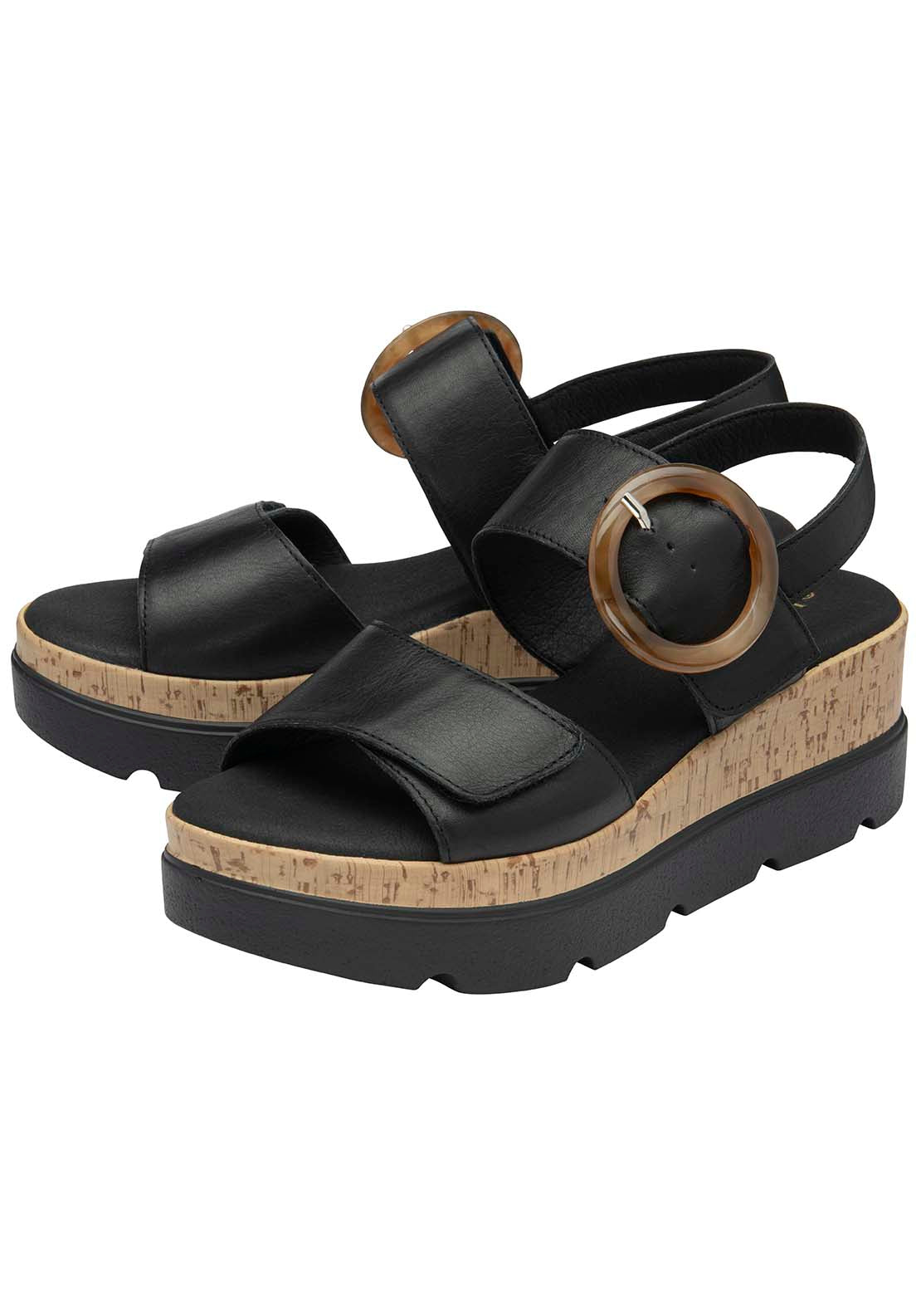 Lotus Cammie Sandal - Black 1 Shaws Department Stores