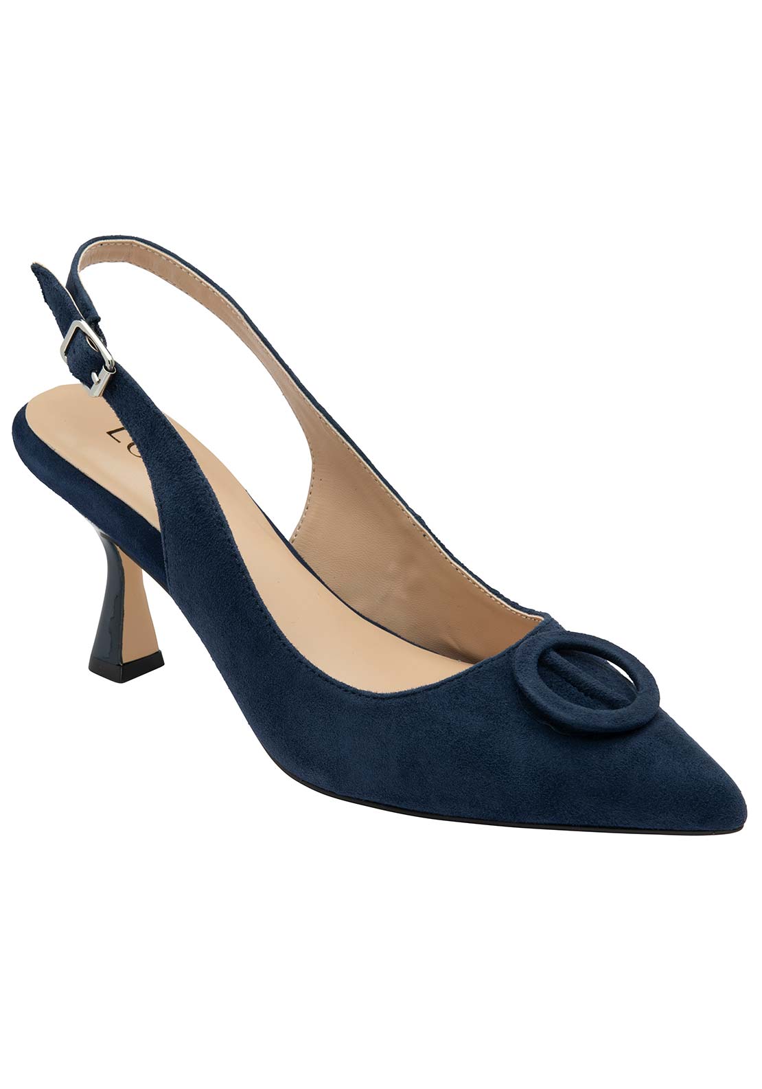 Lotus Delfina Heel Shoe - Navy 3 Shaws Department Stores