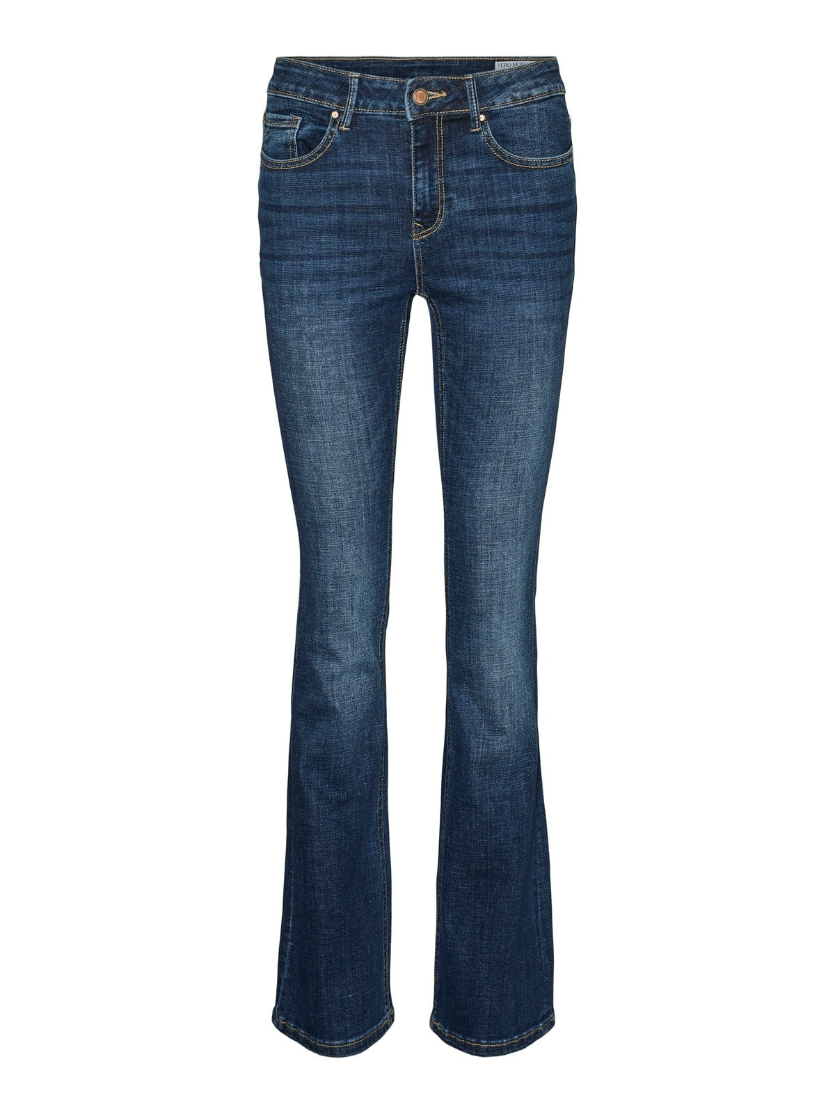 Vero Moda flash Mid rise Flared Jean - Blue 1 Shaws Department Stores